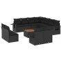Set de sofás de jardín 12 piezas cojines ratán sintético negro by , Modular outdoor sofas - Ref: Foro24-3224620, Price: 741,0...