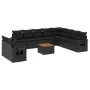 Set de sofás de jardín 11 pzas y cojines ratán sintético negro de , Sofás modulares de exterior - Ref: Foro24-3224634, Precio...