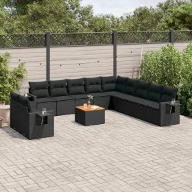 Set de sofás de jardín 12 piezas cojines ratán sintético negro by , Modular outdoor sofas - Ref: Foro24-3224641, Price: 842,8...