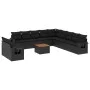 Set de sofás de jardín 12 piezas cojines ratán sintético negro de , Sofás modulares de exterior - Ref: Foro24-3224641, Precio...