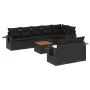 Set de sofás de jardín 8 piezas y cojines ratán sintético negro by , Modular outdoor sofas - Ref: Foro24-3224648, Price: 635,...