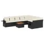 Gartensofa-Set, 10-teilig, mit schwarzen Kissen und synthetischem Rattan. von , Modulare Sofas für den Außenbereich - Ref: Fo...