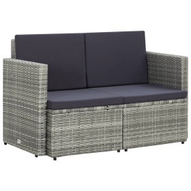 2-seater garden sofa with gray synthetic rattan cushions by vidaXL, Outdoor sofas - Ref: Foro24-45783, Price: 190,76 €, Disco...