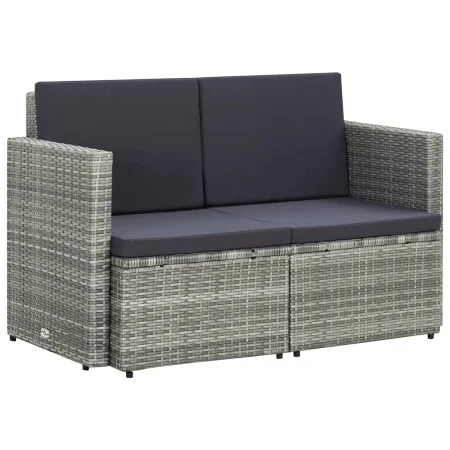 2-seater garden sofa with gray synthetic rattan cushions by vidaXL, Outdoor sofas - Ref: Foro24-45783, Price: 187,60 €, Disco...