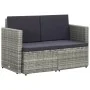 2-seater garden sofa with gray synthetic rattan cushions by vidaXL, Outdoor sofas - Ref: Foro24-45783, Price: 187,60 €, Disco...