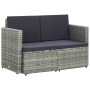 2-Sitzer-Gartensofa mit grauen synthetischen Rattankissen von vidaXL, Outdoor-Sofas - Ref: Foro24-45783, Preis: 189,91 €, Rab...