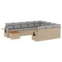 Set de sofás de jardín 11pzas con cojines ratán sintético beige by , Modular outdoor sofas - Ref: Foro24-3224750, Price: 674,...