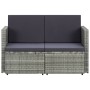 2-Sitzer-Gartensofa mit grauen synthetischen Rattankissen von vidaXL, Outdoor-Sofas - Ref: Foro24-45783, Preis: 189,91 €, Rab...