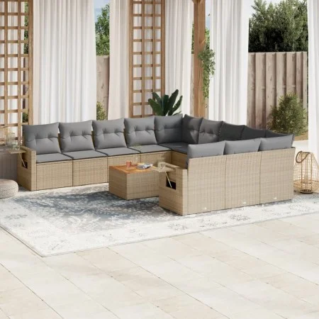 Set de sofás de jardín 12 pzas y cojines ratán sintético marrón by , Modular outdoor sofas - Ref: Foro24-3224792, Price: 721,...