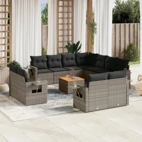 Set de sofás de jardín 12 pzas con cojines ratán sintético gris by , Modular outdoor sofas - Ref: Foro24-3224828, Price: 823,...