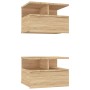 Mesita de noche flotante 2 uds madera roble Sonoma 40x31x27 cm de vidaXL, Mesitas de noche - Ref: Foro24-800412, Precio: 65,0...