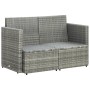 2-Sitzer-Gartensofa mit grauen synthetischen Rattankissen von vidaXL, Outdoor-Sofas - Ref: Foro24-45783, Preis: 189,91 €, Rab...