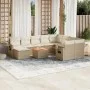 Gartensofa-Set 11-teilig mit beigen Polstern aus synthetischem Rattan von , Modulare Sofas für den Außenbereich - Ref: Foro24...
