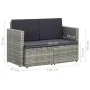 2-seater garden sofa with gray synthetic rattan cushions by vidaXL, Outdoor sofas - Ref: Foro24-45783, Price: 187,60 €, Disco...
