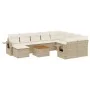Gartensofa-Set 11-teilig mit beigen Polstern aus synthetischem Rattan von , Modulare Sofas für den Außenbereich - Ref: Foro24...