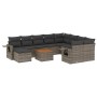 Gartensofagarnitur 11-teilig mit grauen Kissen aus synthetischem Rattan. von , Modulare Sofas für den Außenbereich - Ref: For...