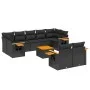 Gartensofa-Set, 10-teilig, mit schwarzen Kissen und synthetischem Rattan. von , Gartensets - Ref: Foro24-3227133, Preis: 640,...