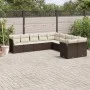 Set de sofás de jardín 10 pzas y cojines ratán sintético marrón by , Garden sets - Ref: Foro24-3218243, Price: 666,43 €, Disc...