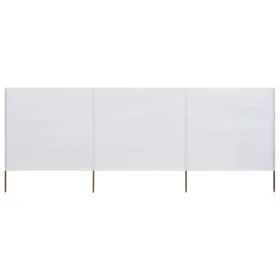 3-teilige Strandwindschutzscheibe weißer Sandstoff 400x160 cm von vidaXL, Sonnenschirme - Ref: Foro24-47148, Preis: 55,09 €, ...
