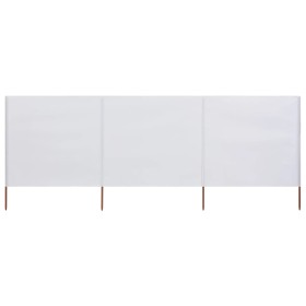 Beach windbreak with 3 panels, white sand fabric, 400x160 cm. by vidaXL, Umbrellas - Ref: Foro24-47148, Price: 62,80 €, Disco...