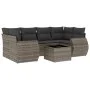 Set de sofás de jardín 7 piezas con cojines ratán PE gris by , Garden sets - Ref: Foro24-3221119, Price: 456,69 €, Discount: %