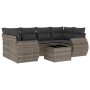 Set de sofás de jardín 7 piezas con cojines ratán PE gris by , Garden sets - Ref: Foro24-3221119, Price: 442,92 €, Discount: %