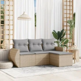 Juego de sofás jardín con cojines 4 pzas ratán sintético beige by , Garden sets - Ref: Foro24-3221268, Price: 274,16 €, Disco...
