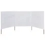 Beach windbreak with 3 panels, white sand fabric, 400x160 cm. by vidaXL, Umbrellas - Ref: Foro24-47148, Price: 57,49 €, Disco...