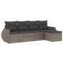 Juego de sofás jardín con cojines 5 pzas ratán sintético gris by , Garden sets - Ref: Foro24-3221289, Price: 306,52 €, Discou...
