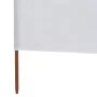 Beach windbreak with 3 panels, white sand fabric, 400x160 cm. by vidaXL, Umbrellas - Ref: Foro24-47148, Price: 57,49 €, Disco...