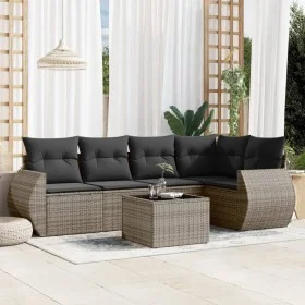 Gartenmöbel-Set, 6-teilig, mit grauen Polstern aus synthetischem Rattan. von , Gartensets - Ref: Foro24-3221339, Preis: 395,3...