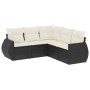 Set de muebles de jardín 5 pzas y cojines ratán sintético negro by , Garden sets - Ref: Foro24-3221345, Price: 325,51 €, Disc...