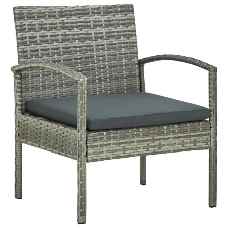 Gartenstuhl mit grauem synthetischem Rattankissen von vidaXL, Gartenstühle - Ref: Foro24-45796, Preis: 80,03 €, Rabatt: %