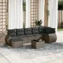 Gartensofagarnitur 8-teilig mit grauen Polstern aus synthetischem Rattan von , Modulare Sofas für den Außenbereich - Ref: For...