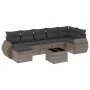 Gartensofagarnitur 8-teilig mit grauen Polstern aus synthetischem Rattan von , Modulare Sofas für den Außenbereich - Ref: For...