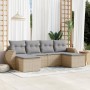 Juego de sofás jardín con cojines 6 pzas ratán sintético beige by , Modular outdoor sofas - Ref: Foro24-3221718, Price: 350,2...