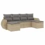 Gartensofa-Set mit 6-teiligen Kissen aus synthetischem Rattan in Beige. von , Modulare Sofas für den Außenbereich - Ref: Foro...