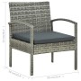 Gartenstuhl mit grauem synthetischem Rattankissen von vidaXL, Gartenstühle - Ref: Foro24-45796, Preis: 76,86 €, Rabatt: %