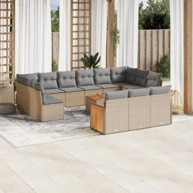 Garden sofa set with 14-piece synthetic rattan beige cushions. by , Garden sets - Ref: Foro24-3228145, Price: 879,00 €, Disco...