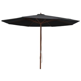 Garden umbrella with black wooden pole 350 cm by vidaXL, Umbrellas - Ref: Foro24-47138, Price: 109,13 €, Discount: %