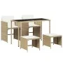 Set comedor de jardín 5 pzas con cojines ratán sintético beige by , Garden sets - Ref: Foro24-365083, Price: 216,44 €, Discou...