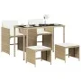 Set comedor de jardín 5 pzas con cojines ratán sintético beige by , Garden sets - Ref: Foro24-365083, Price: 216,44 €, Discou...