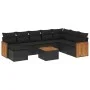 Set de sofás de jardín 8 piezas y cojines ratán sintético negro by , Garden sets - Ref: Foro24-3227931, Price: 536,37 €, Disc...
