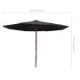 Garden umbrella with black wooden pole 350 cm by vidaXL, Umbrellas - Ref: Foro24-47138, Price: 109,13 €, Discount: %
