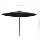 Gartenschirm mit schwarzem Holzmast 350 cm von vidaXL, Sonnenschirme - Ref: Foro24-47138, Preis: 108,13 €, Rabatt: %