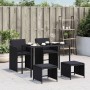 Set de muebles jardín 5 pzas con cojines ratán sintético negro by , Garden sets - Ref: Foro24-365081, Price: 201,45 €, Discou...