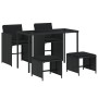 Set de muebles jardín 5 pzas con cojines ratán sintético negro by , Garden sets - Ref: Foro24-365081, Price: 201,45 €, Discou...