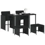 Set de muebles jardín 5 pzas con cojines ratán sintético negro by , Garden sets - Ref: Foro24-365081, Price: 198,02 €, Discou...