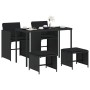 Set de muebles jardín 5 pzas con cojines ratán sintético negro by , Garden sets - Ref: Foro24-365081, Price: 201,45 €, Discou...