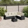 Set de comedor de jardín 7 pzas y cojines ratán sintético negro de , Conjuntos de jardín - Ref: Foro24-3219006, Precio: 421,8...
